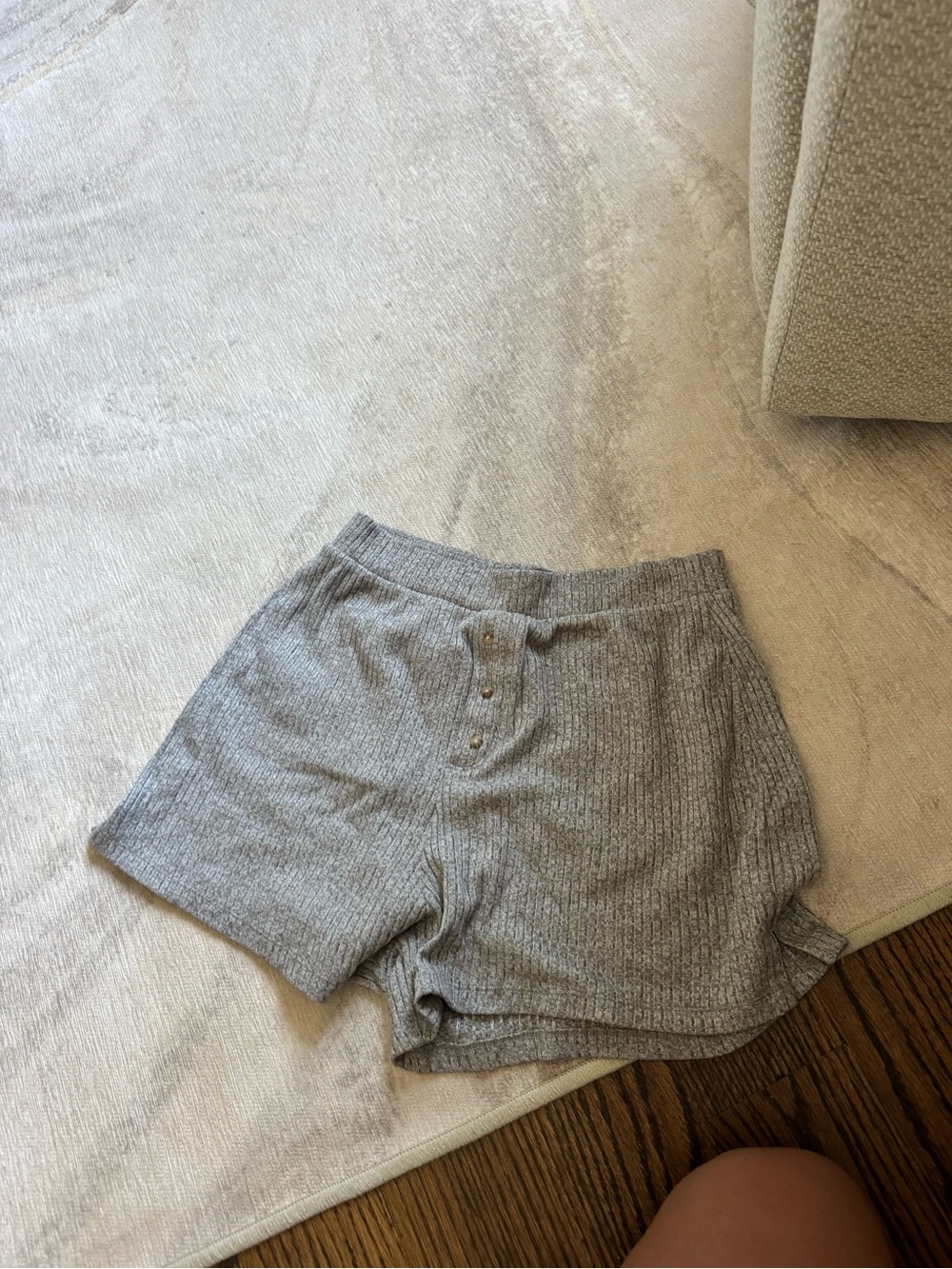 Abercrombie & Fitch Heather Gray Ribbed Lounge Shorts